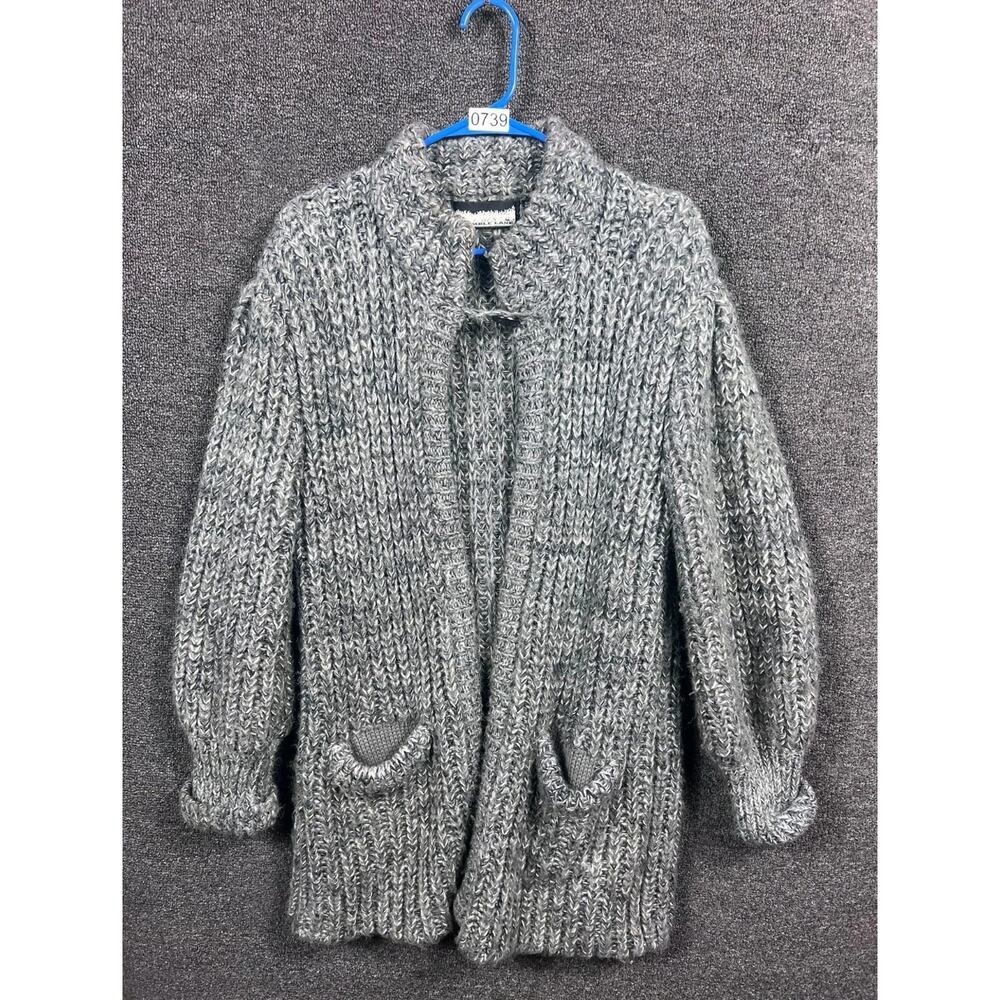 Bramble Lane Knit Cardigan Sweater Womens Size M Gray Long Sleeve Long